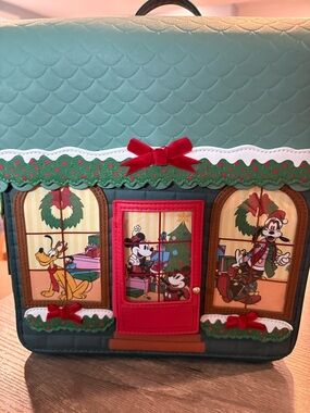 Loungefly Mickey and friends Green Holiday House Backpack